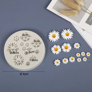 Daisy Wild Chrysanthemum Lille Kujuga Silikoonist Hallituse Küpsetamine Hallituse Fondant Kook Dekoreerimiseks Vahendid Vaik Hallitus
