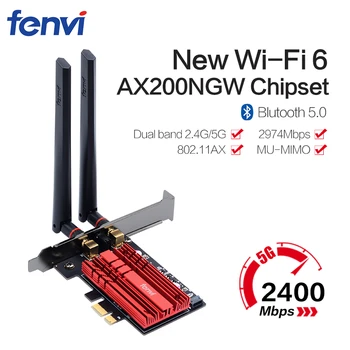 Desktop WiFi 6 Intel AX200 PCIe Traadita Adapter, Bluetooth 5.1 802.11 ax Dual Band 2.4 G/5Ghz Võrku Wlan-WiFi Kaart MU-MIMO OFDMA