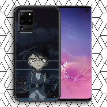 Detective Conan Telefon Case For Samsung Galaxy Note S 8 9 10 20 E FE lite Uitra Pluss must Peaminister Silikoon Coque Luksus Tagasi, Pehme