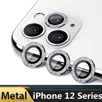 Diamond Kaamera Objektiiv Protector For iPhone 12 Pro Max 12 Mini Kaamera Metallist Rõngas Klaas iPhone 11 12pro max 12pro kaitsekork