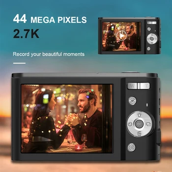 Digitaalkaamera 2.7 PR HD 44MP Vlogging Kaamera, 16X Digitaalne Suum,Kompaktne Tasku Kaamera koos Fill Valguse Lapsed Teismelised