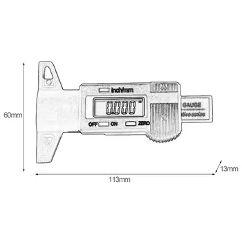 Digitaalne Auto Rehvi Mustri Sügavus Tester 0-25mm Rehvi Mustri Sügavus Näidik Arvesti Measurer Vahend Paksus LCD Ekraan Rehvi Mõõtmine