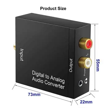 Digitaalne Kiudained Omakorda Analoog Audio Converter Optiline Meelitama Toslink Digital to Analog Converter RCA L/R Stereo Audio Adapter