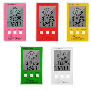 Digitaalne Termomeeter Hygrometer LCD ilmajaamas Kell, Temperatuur, Õhuniiskus Arvesti Tester Siseruumides Väljas Termometro 149888
