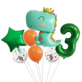 Dinosaurus Crown Latex Balloon Sünnipäeva Alumiinium Film Õhupalli Metsa-Laste Partei Sünnipäeva peep varba kingad Teenetemärgi Teenetemärgi