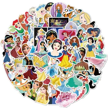 Disney 50/100tk armas Jasmine Printsess Elsa Veekindel Kleebis DIY Graffiti Naljakas Segatud laps Kaunistamiseks Mänguasi Kohver Sülearvuti