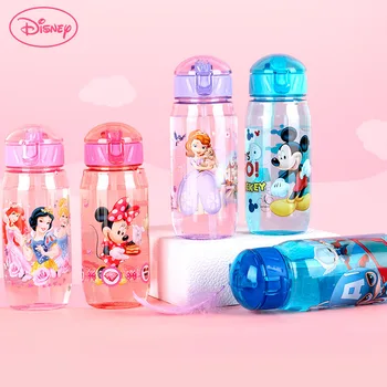 Disney Cartoon Miki Minni Kapten Ameerika Sophia Laste Plastist Vee Tassi Õled Cup Kaasaskantav Otsene Joogivee Pudel