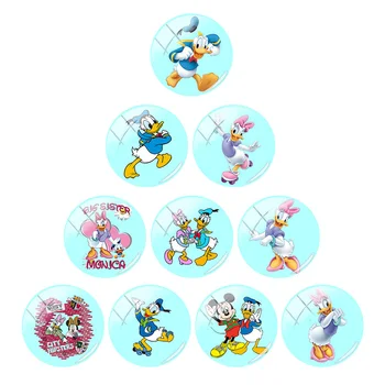 Disney Donald Duck ja Daisy Mustriga 12mm/15mm/16mm/18mm/20mm/25mm Foto Klaas kivi ümber Dome Korter Tagasi Teenetemärgi Tüdruk