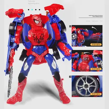 Disney Marvel Avengers Spiderman Deformatsioon Robot, Autod, Mänguasjad, PVC Tegevus Joonis Deformate Auto Mudel Kids Mänguasi Uus Aasta Kingitus