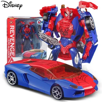 Disney Marvel Avengers Spiderman Deformatsioon Robot, Autod, Mänguasjad, PVC Tegevus Joonis Deformate Auto Mudel Kids Mänguasi Uus Aasta Kingitus