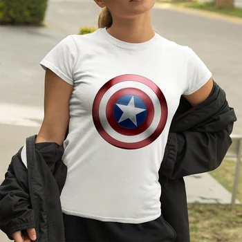 Disney Marvel T-särk Naistele, Kapten Ameerika (Kilp Trükitud Lühike Varrukas Top Tee Harajcku Esteetiline Riided Hipster Vetement
