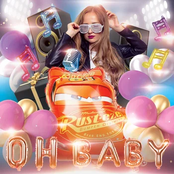 Disney McQueen auto OH BABY laul õhupalli Karaoke partei teenetemärgi laste auto mänguasi latex balloon baby shower poiss, tüdruk sünnipäev 113518