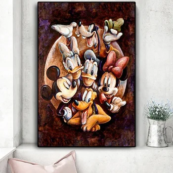 Disney Mickey Lõuendile Maali Miki Hiir ja Donald Seina Art Plakatid ja Pildid Seina Art Pilt elutuba raamita