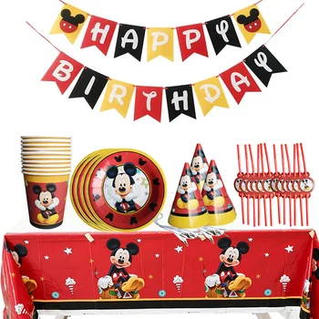 Disney Miki hiir Lapsed Tähistamine Sünnipäeva Decor paber Plaat Tassi Disney Ühekordsed Nõud vimpel Pool Tarvikud