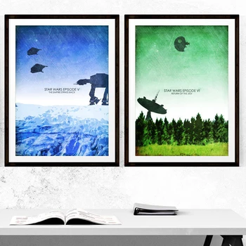 Disney Minimalistlik Seina Art Plakat Ja Print Star Wars Force Äratab Lõuendile Maali Abstraktne Pilt Elutuba Kodu Kaunistamiseks