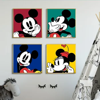 Disney Minnie Mickey Mouse Kunsti Lõuend Maalid Suur Avatar Plakatid ja Pildid Cuadros Seina Art Pilte elutuba Decor
