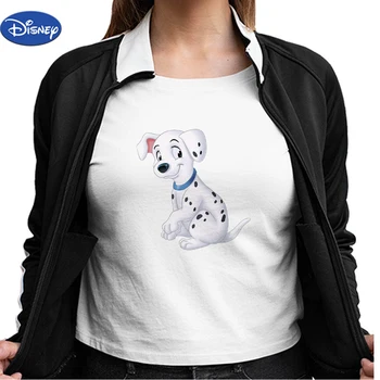 Disney Naiste T-Särk Dalmaatsia Koerad Soov Olla Hunt Trükitud Liiga Tshirt Animatsioon 101 Dalmaatsia Koerad Vabaaja Lühikesed Varrukad