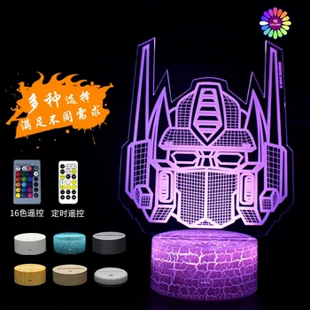 Disney Transformers Optimus Prime Autobot 3D öö valguses led7/16 värvi puutetundliku kaugjuhtimispuldi laualamp meeleolu valguse sünnipäeva kingitus