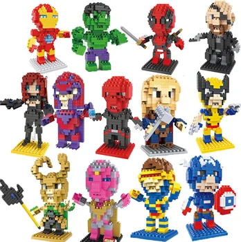 Disney marvel super avenger micro diamond block spiderman Wolverine Ultron Quicksilver Wanda Visioon telliskivi mänguasi Magneto nanobrick