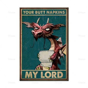 Draakon, Kes Armastavad Oma Tagumik Salvrätikud Minu Issand Plakat Seina Art Print Lõuend Maali Kodus Elavate Tualett, Tualett-Decor Modulaarne Pildid 148595