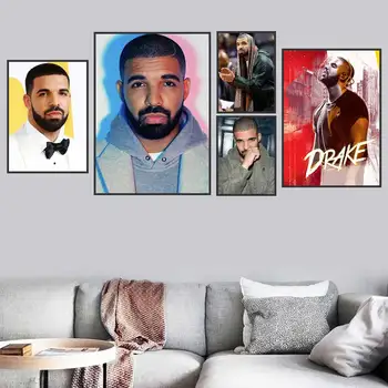 Drake Plakat Prindib Uus Hip-Hop Rap-Muusika Albumi Räppar Star Laulja Kunsti Lõuend Maali Seina Pildid Elutuba Home Decor 142623