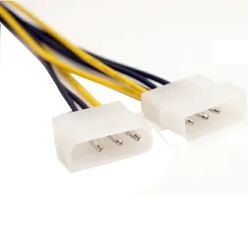 Dual Molex LP4 4 Pin, 8-Pin PCI-E Express Konverteri Adapter Power Cable Juhe-Kaabel de alimentacion Fio do cabo de alimentacao