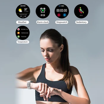 E-Naljakas V23 Pro Naiste Temperatuur Smart Watch Full Touch Fitness Tracker IP67, Veekindel vererõhk Mehed Smartwatch 135383