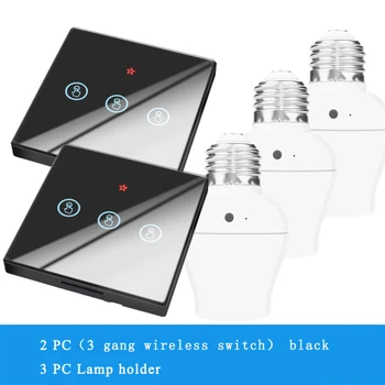E26 E27 Lamp Omanik Pirn Smart Switch leebe Traadita 1/2/3 Gang 433Mhz RF puldiga Seina Paneeli 220V 110V Koos Alexa