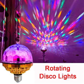 E27 Disco Lamp, Laser Projektor Pöörleva RGB-Osaline Hele Lamp Disco Pirn Disco Sünnipäeva Club Baar Jõulud