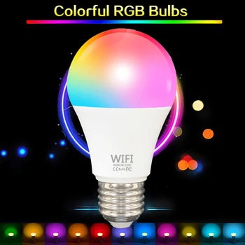 E27 RGB WIFI Smart Pirn Kodu hääljuhtimine Wake-up Valgustus Reguleeritav Taimer Valgus Alexa/Google/Kodus Kodu Kaunistamiseks