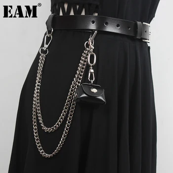 [EAM] Pu Nahast Must Metallist Kett Mini-kott Vöö Isiksuse Naiste Uus Mood Tõusulaine Kõik-sobib Kevadel Sügisel 2021 1DD8429