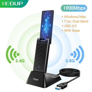EDUP USB Wifi Adapter 1900Mbps 2.4 G/5Ghz Antenn USB 802.11 ac Ethernet, Wi-fi dongle USB Traadita Võrgu Kaart PC wifi vastuvõtja