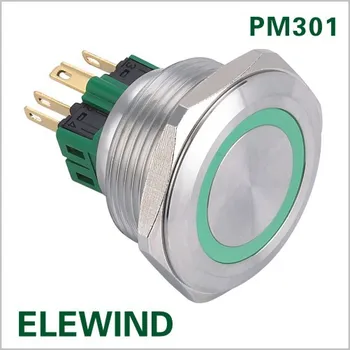 ELEWIND 30mm/OFF tüüpi Ring valgustatud anti vandal surunupp-lüliti(PM301F-22ZE/G/12V/S)