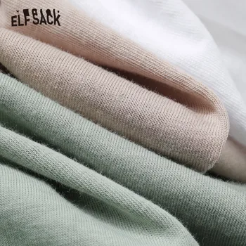 ELFSACK Tahke Minimalistlik Vabaaja Suvel T-Särgid Naistele,2021 Kevadel ELF Puhas Vintage Lühikesed Varrukad Naiste Põhi Päev Tops