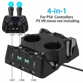 Eest PS4 PS Move VR PSVR Juhtnuppu mäng draiverid 4 in 1 Kontroller Laadimise Dock, Laadija Seista PS VR Liikuda PS 4 Mängud Tarvikud 131651