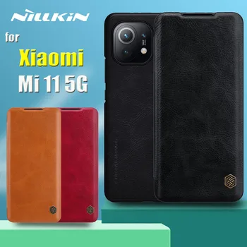 Eest Xiaomi Mi 11 Mi11 5G Juhul Nillkin Luksus Ehtne Pehme Nahk Flip-Kaardi Tasku Rahakoti Äri Kate Funda Coque