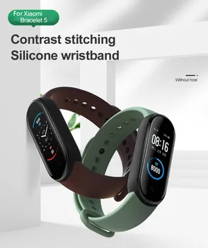 Eest Xiaomi Mi Band 5 Asendamine Silikoon TPÜ Watch Band Rihm Kaks Vastandlikku Värvi Anti-higi Poorne Wirst Rihm Watchband