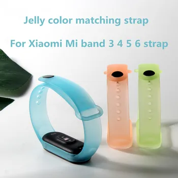 Eest Xiaomi Mi Band 6 5 4 Rihma Läbipaistev Jelly värvi Silikoonist Randme Rihmad Xiomi Miband 3 Sport Käevõru Xiami band 5