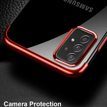 Electroplate Pehme Selge Telefoni puhul Samsungi Galaxy A32 4G 5G Katmine Läbipaistva Coque Silikoon Mood Paarid Kaitseraua Kate