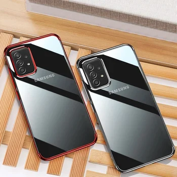 Electroplate Pehme Selge Telefoni puhul Samsungi Galaxy A32 4G 5G Katmine Läbipaistva Coque Silikoon Mood Paarid Kaitseraua Kate