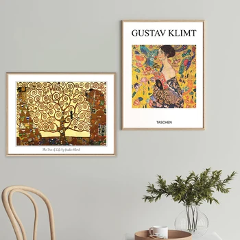 Elupuu Gustav Klimt Lõuendil Maali Poster Galerii Seina Art Pilt Klassikaline Kujundus Prindi elutuba Home Decor