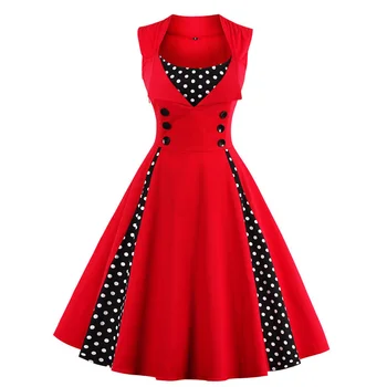 Enyuever Vintage Kleit Suvel Segast Puuvill Rüü Pin-Up, Suur Kiik, Õie Polka Dot Pool Casual Kleit Elegantne Naiste Riided