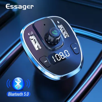 Essager USB autolaadija iPhone FM Saatja, Bluetooth, MP3-Mängija autokomplekti Wireless Media Player, Kiire Laadimine Telefoni Laadija
