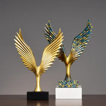Euroopa Kotka Tiivad Abstraktne Skulptuur Vaik Figuriin Office Käsitöö Kuld Ornament Käsitöö Mudel Pulm Kingitus Kodu Kaunistamiseks