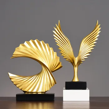 Euroopa Kotka Tiivad Abstraktne Skulptuur Vaik Figuriin Office Käsitöö Kuld Ornament Käsitöö Mudel Pulm Kingitus Kodu Kaunistamiseks