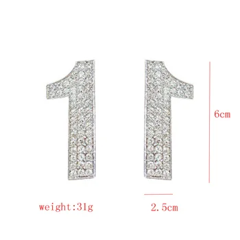 Exknl Fashion Suur Pikk Korea Kõrvarõngad Naistele Pruudi Kirjas Number 1 Pulm Kõrvarõngad Pool Hulgi-2021 Ehted Uued 98718