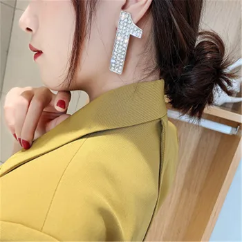 Exknl Fashion Suur Pikk Korea Kõrvarõngad Naistele Pruudi Kirjas Number 1 Pulm Kõrvarõngad Pool Hulgi-2021 Ehted Uued