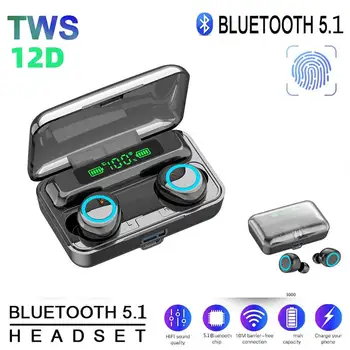 F9-3 TWS Bluetooth Kõrvaklapid V5.1 12D Stereo Juhtmeta Kõrvaklapid Sport Veekindlad Kõrvaklapid, Mini Tõsi Earbuds Kõrvaklapid 3000mah