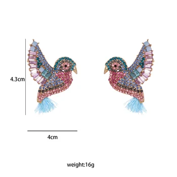 FASHIONSNOOPS Multicolors Crystal Linnud Tolknema Kõrvarõngad Naistele Ehted Trendikas Maxi Avaldus Kõrvarõngad Aksessuaarid 123147