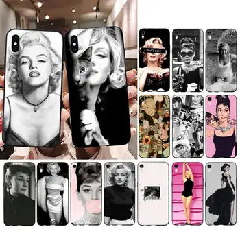 FHNBLJ Audrey Hepburn Marilyn Monroe Telefon Case for iPhone 11 12 pro XS MAX 8 7 6 6S Pluss X 5S SE 2020 XR kate 33359